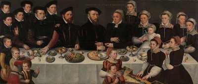 Pierre de Moucheron (1508-67), Karısı Isabeau de Gerbier, on sekiz Çocukları, damatları Allard de la Dale ve ilk torunları by Anonymous
