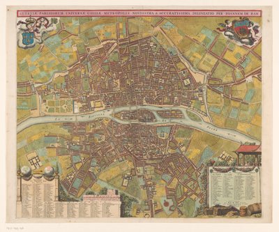 Plattegrond van Parijs Letetiae Parisiorum universale Galya metropolü son by Anonymous