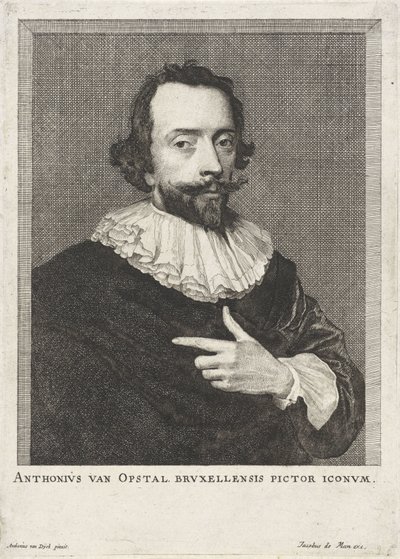 Anton van Opstal'ın portresi Anthonius van Opstal Bruxellensis pictor iconum (nesne üzerindeki başlık) by Anonymous