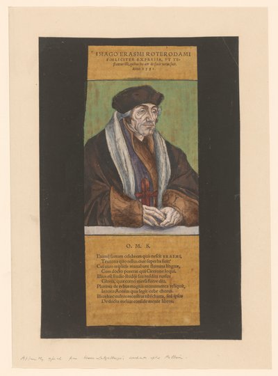 Portret van Desiderius Erasmus Rotterdam Erasmus resmi (nesne üzerindeki başlık) by Anonymous
