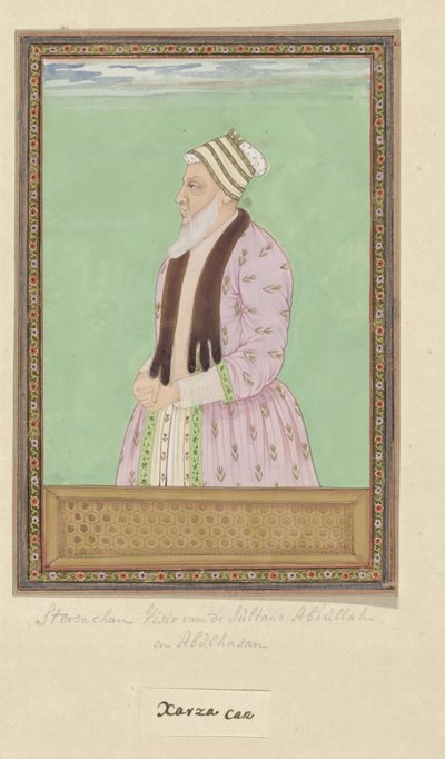 Sultan Abdullah zamanında vezirlik yapan, Ebul Hasan zamanında da vezir olan Şarza Han'ın portresi by Anonymous