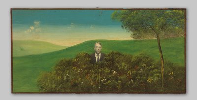 Boyalı bir manzarada bilinmeyen bir adamın portresi by Anonymous
