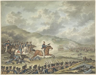 Orange Prensi, Hollanda birliklerine Quatre-Bras'ta liderlik ediyor, 1815 by Anonymous
