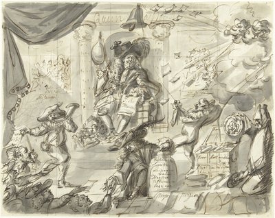 Quincampoix veya Büyük Rüzgar ve Lahana Satıcısı, 1720 Büyük Delilik Sahnesi (ek parçalar) (dizi başlığı) by Anonymous