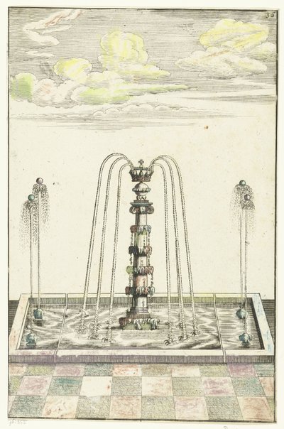 İyonik sütunlu dikdörtgen havuz Architectura Curiosa Nova (dizi adı) by Anonymous