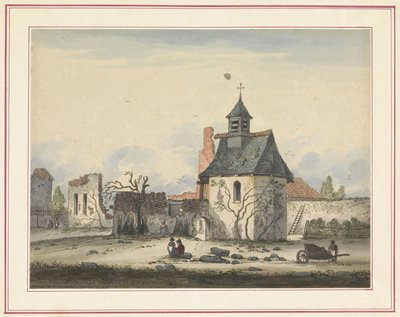 Hougoumont kalıntıları Yedi tabak Waterloo ve çevresi (seri başlığı) by Anonymous