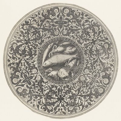 Deniz canlıları ve moresklerle ölçeklendirin İşaretler için tasarım (dizi başlığı) by Anonymous