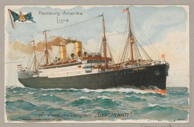 Açık denizlerde Hamburg Amerika Hattı'nın (Hapag) 'Cincinnati' gemisi Hamburg Amerika Hattı An Bord des Dampfers 'Cincinnati' (nesnedeki başlık) by Anonymous