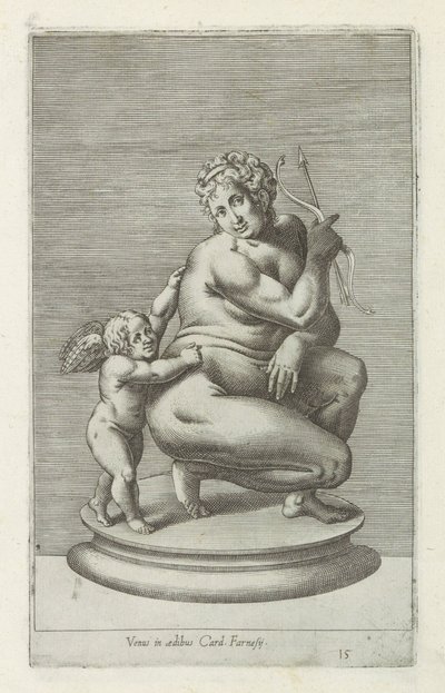 Heykeltıraş van Venüs ve Evdeki Venüs'ü Sevin Kartı. Farnese (nesne üzerindeki başlık) Roma'da heykelsi yapılmış Antieke (dizi başlığı) Roma şehrinin antik heykellerinin halka açık yerlerde görülen ikonları (dizi başlığı) by Anonymous