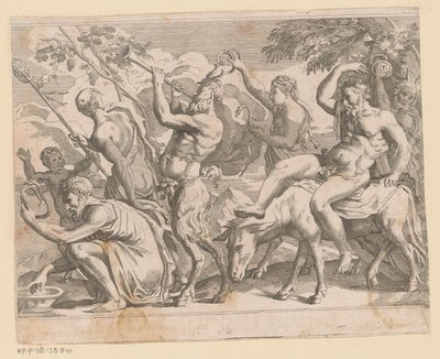 Silenus saters en maenaden ile bir araya geldi by Anonymous