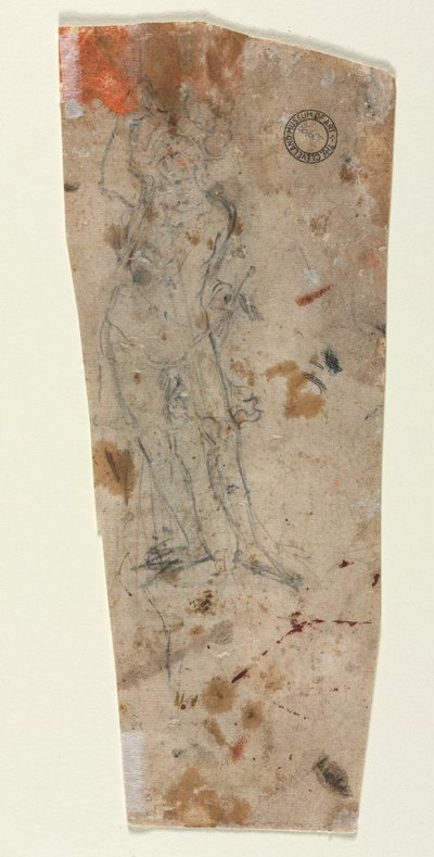 Zırhlı Erkek Figür Çizimi (verso) by Anonymous