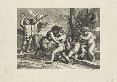 Manzarada putti oynamak by Anonymous