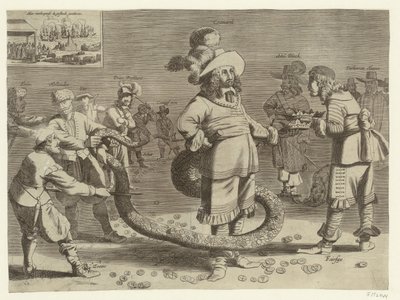 Çirkin Kuyrukçu olarak Cromwell'in karikatürü, 1652 by Anonymous