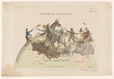 Spotprent op de Geographies Universelle van Conrad Malthe-Brun Evrensel Coğrafya Kroki (nesne üzerinde başlık) by Anonymous