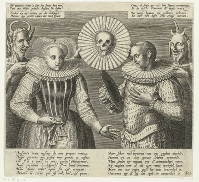 Sert ruff üzerinde karikatür, yaklaşık 1600 by Anonymous