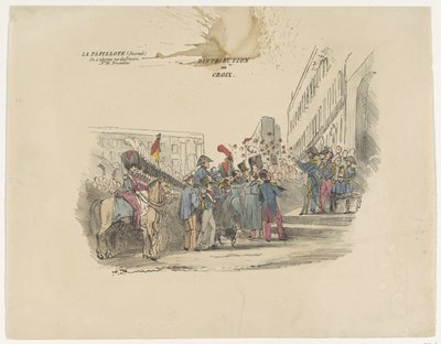 Belçika onur haçlarının dağıtımını gösteren karikatür, 1834 Distribution de Croix (nesne üzerindeki başlık) by Anonymous