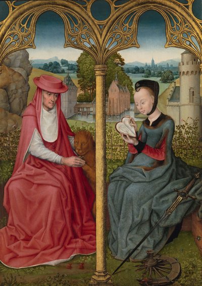 Aziz Jerome ve İskenderiye Aziz Catherine Aziz Jerome ve Azize Catherine by Anonymous