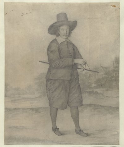 Geniş kenarlı şapka, tam boy ayakta adam by Anonymous