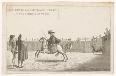 Bir arenada boğa güreşçileri Coleccion de las Principales suertes de una corrida de toros (nesne üzerinde seri başlığı) En önemli boğa güreşi manevralarının toplanması (seri başlığı) by Anonymous