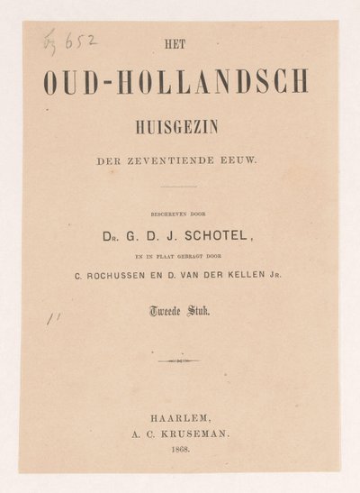 Başlık sayfası: Gillis Dyonisius Jacobus Schotel, The Old Dutch Household, Second Piece, 1868 by Anonymous