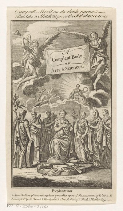 Triomf van Vrede Tam bir Sanat ve Bilim Grubu (nesne üzerindeki başlık) Başlık sayfası: S.n., The Universal Magazin of Knowledge and Pleasure Vol III, 1748 by Anonymous