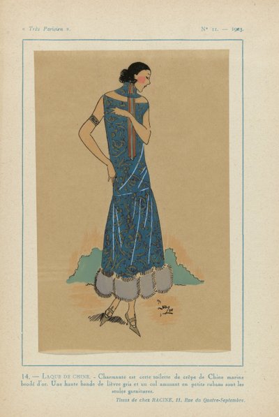 Çok Parisli, 1923, Sayı 11: 14. - ÇİN LAKERİ. - Büyüleyici bu tuvalet... by Anonymous