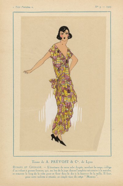 Çok Parisli, 1923, No. 3: Kumaşlar A. PRÉVOST...Rubans de Grenade. by Anonymous