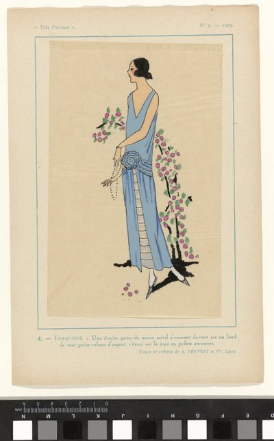 Çok Parisli, 1923, No 9: 4. - TURKUAZ. - Dar bir hareli kılıf... by Anonymous