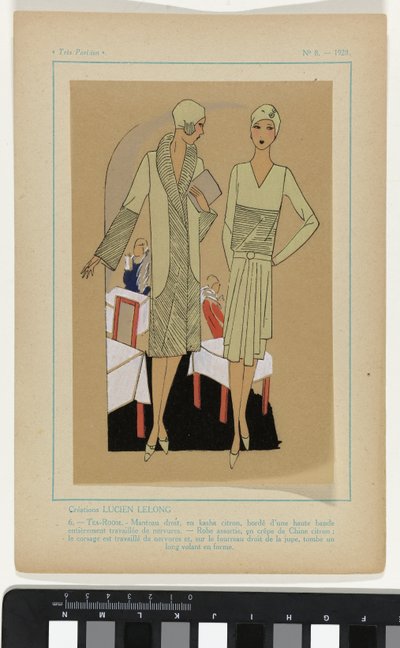 Çok Parisli, 1928, No. 8: Creations LUCIEN LELONG / 6. - ÇAY ODASI... by Anonymous