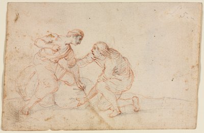 Bir Demet Bağlayan İki Adam (rekto) by Anonymous