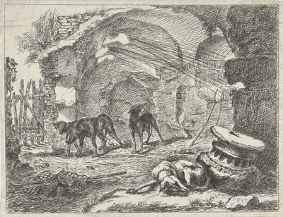 Bir harabede dört köpek Köpekler (dizi adı) by Anonymous
