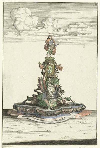 Yarım daire biçimli çıkıntılara sahip kare lavabo Architectura Curiosa Nova (dizi adı) by Anonymous