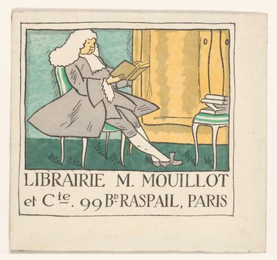 Paris'teki kitapçı M. Mouillot et cie'nin kartviziti by Anonymous