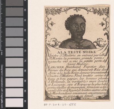 Paris'teki kırtasiye mağazası Larcher'ın kartviziti A la teste noir (nesne üzerindeki başlık) by Anonymous