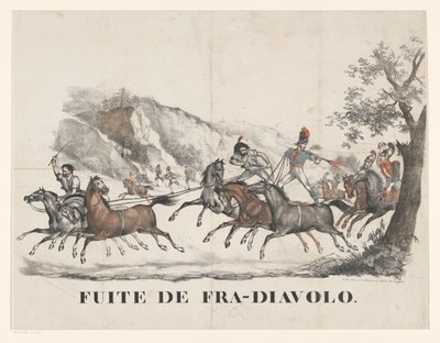 Fra-Diavolo Fuite de Fra-Diavolo uçuşu (nesne üzerindeki başlık) by Anonymous
