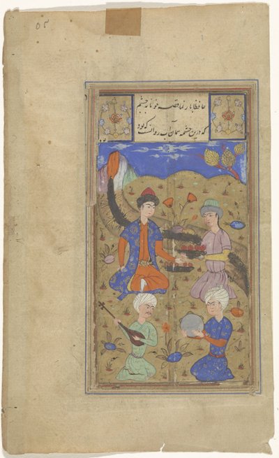 Tepelik bir manzarada asil giyimli kişi by Anonymous