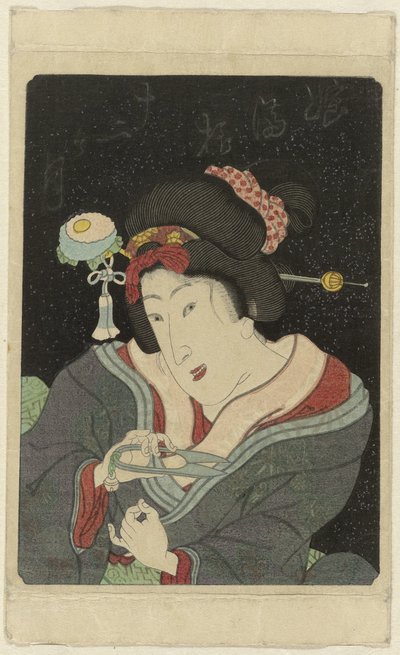 Kadın tırnaklarını keser Musume jûni kagetsu (nesne üzerindeki başlık) Imayô jûni kagetsu no uchi (dizi adı) by Anonymous