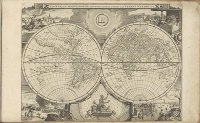 Wereldkaart Yeni Dünya Haritası (nesne üzerindeki başlık) Doğu ve Batı Hint Adaları ve Diğer Yerler (dizi başlığı) by Anonymous