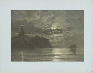 C. Frederick Sörensen'in bir tablosundan sonra deniz feneri ile deniz manzarası by Anonymous