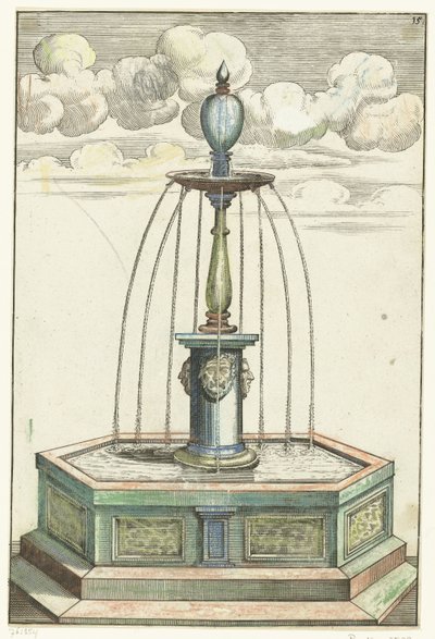 Kısa sütunlu altıgen lavabo Architectura Curiosa Nova (dizi adı) by Anonymous