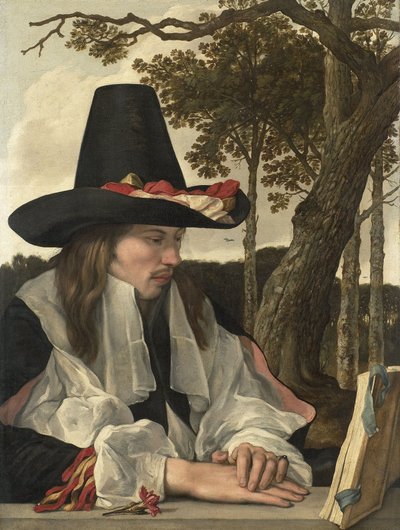 A Man Reading, c.1660 (tuval üzerine yağlı boya) by Anonymous Anonymous