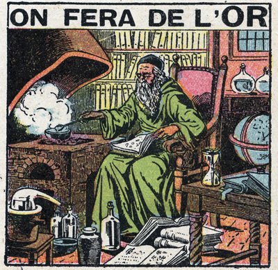 Orta Çağ simyacısı laboratuvarında altın yapmak istiyor. 1925