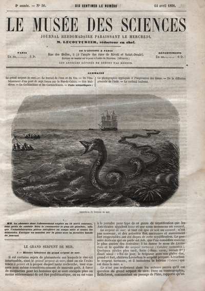 Deniz yılanının görünüşü. 1858
