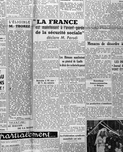 Sosyal güvenlikle ilgili makale: “Fransa artık sosyal güvenliğin ön saflarında yer alıyor, diyor Bay Parodi” 1945 by Anonymous Anonymous