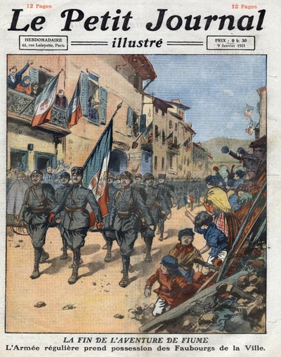 Rapallo ticareti sonucunda Fiume (Rijeka) özgür bir devlet haline geldi, Gabriele d