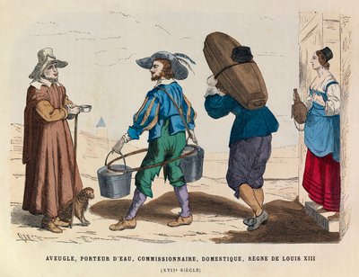 Kör adam, su taşıyıcısı, komisyoncu ve ev hizmetçisi, 17. Yüzyıl Fransa Kralı XIII. Louis
