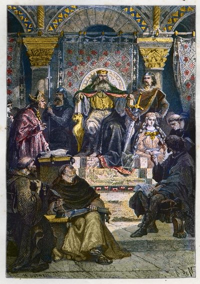 Charlemagne (742 - 814) tahtında Saray Akademisi