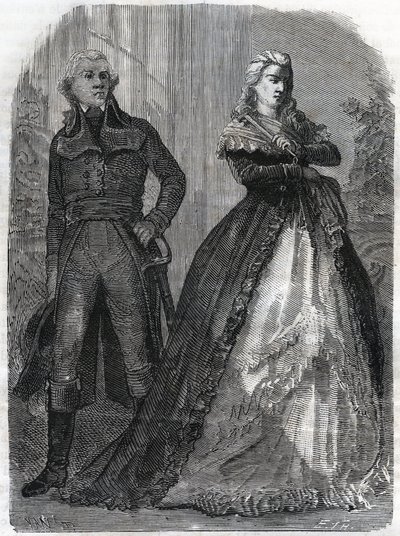 Charles Francois du Perier dit Dumouriez (1739-1823), Kraliçe Marie Antoinette (1755-1793) ile Fransız general. Adolphe Thiers