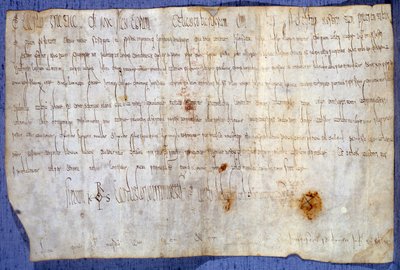 27/03/779 tarihinde Saint Germain des Pres manastırını vergiden muaf tutan Kral Charlemagne (Charles I, Charles the Great veya Carolus Magnus) (742-814) Tüzüğü. Paris, Ulusal Arşivler by Anonymous Anonymous