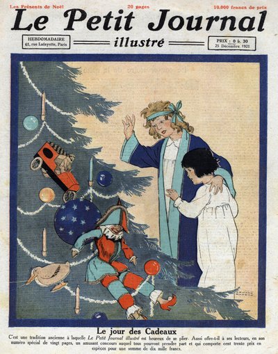Noel partisi: Çocuklar Noel ağacının dibinde hediyeler keşfederler. 25/12/1921 Koleksiyon privee